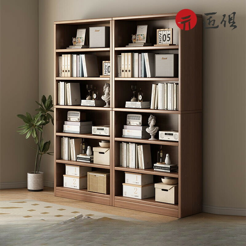 【匠俱】實木大書櫃 一體靠墻收納儲物架 展示櫃 簡易傢用圖書館書架 落地置物架 置物架 收納架