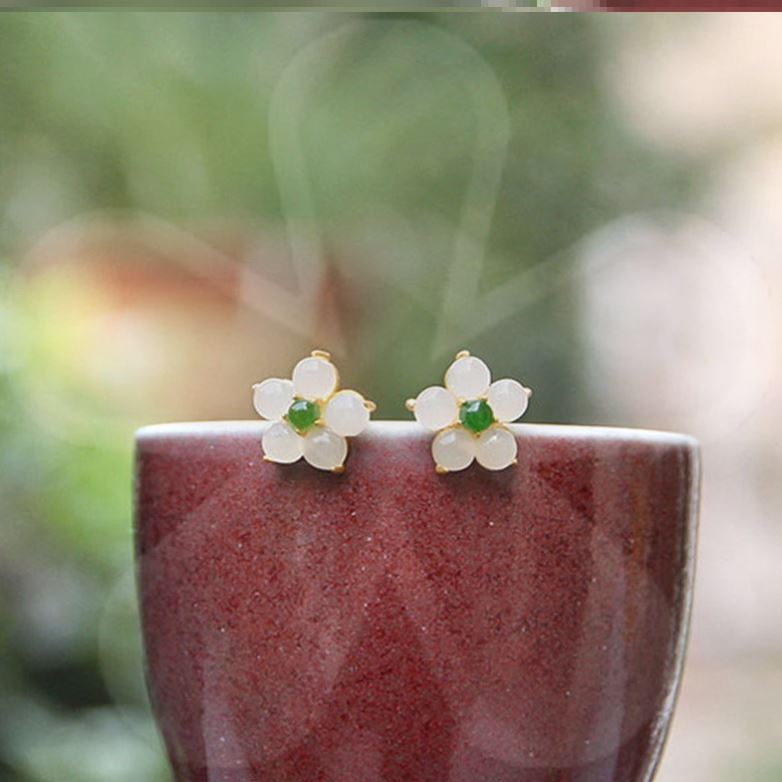 925銀珍珠耳環韓版氣質防過敏陽綠耳釘時尚簡約網紅少女耳墜飾品