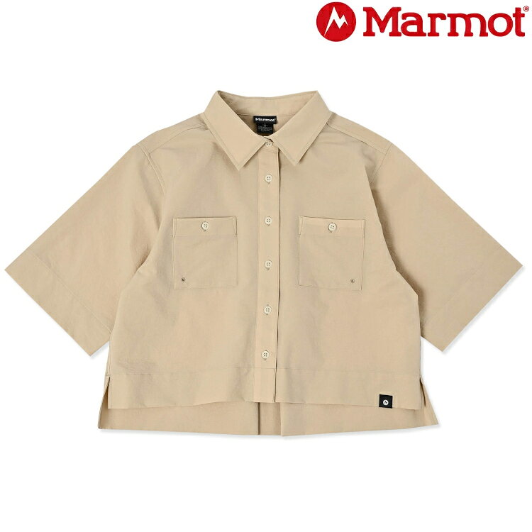 Marmot 土撥鼠 DA 女款 網眼透氣短袖襯衫 MTSS25WSH020 J030 淺米