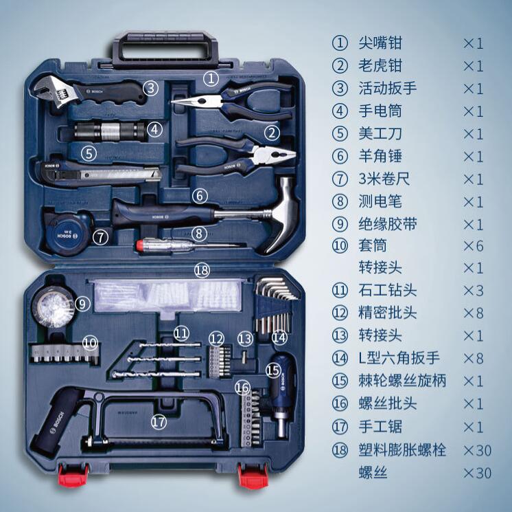 店長推薦108件套工具套裝五金工具組家用五金箱木工維修66件手動工具12件套15件組合套裝【青木鋪子】