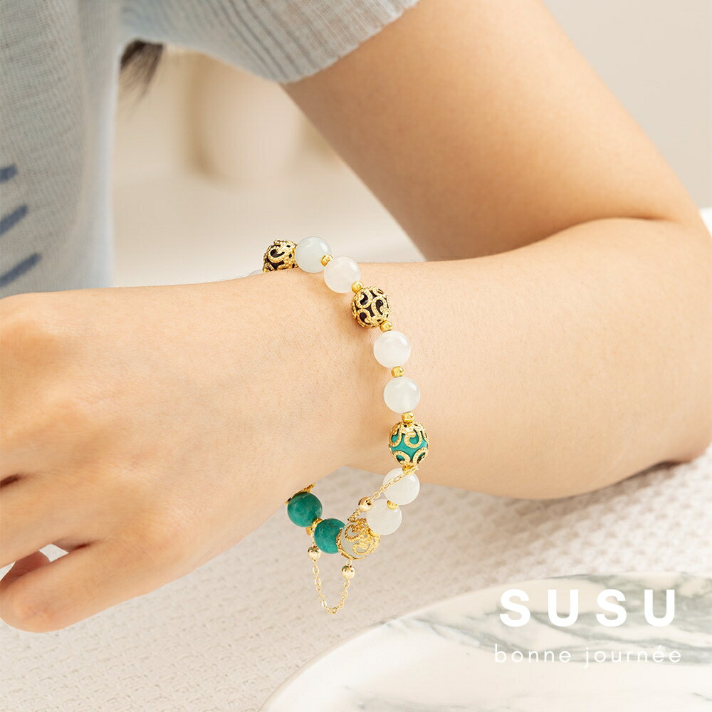 SU SU︱翠竹水晶手鍊❤️綠松石 海藍寶 紫水晶 事業運 招財 轉運 能量 防小人 送禮 推薦 5