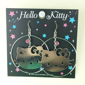 【震撼精品百貨】Hello Kitty 凱蒂貓 造型耳環-大頭圓圈造型 震撼日式精品百貨