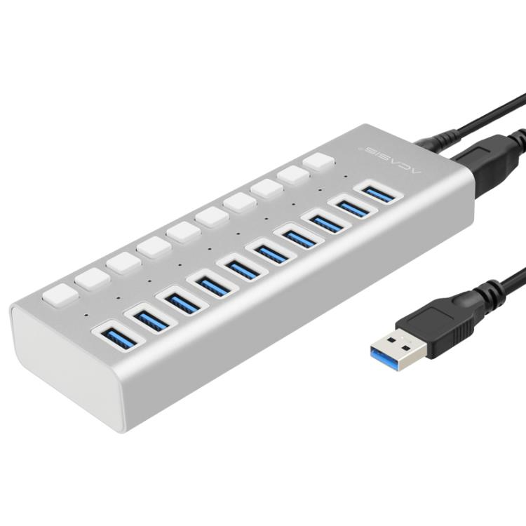 10口USB3.0分線器帶電源多介面擴充套件HUB電腦轉換高速集線器筆記本多功能 免運開發票