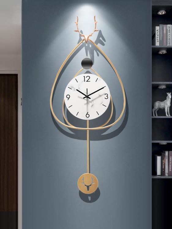 北歐輕奢鐘表掛表大氣家用時尚現代簡約時鐘客廳掛墻藝術裝飾掛鐘