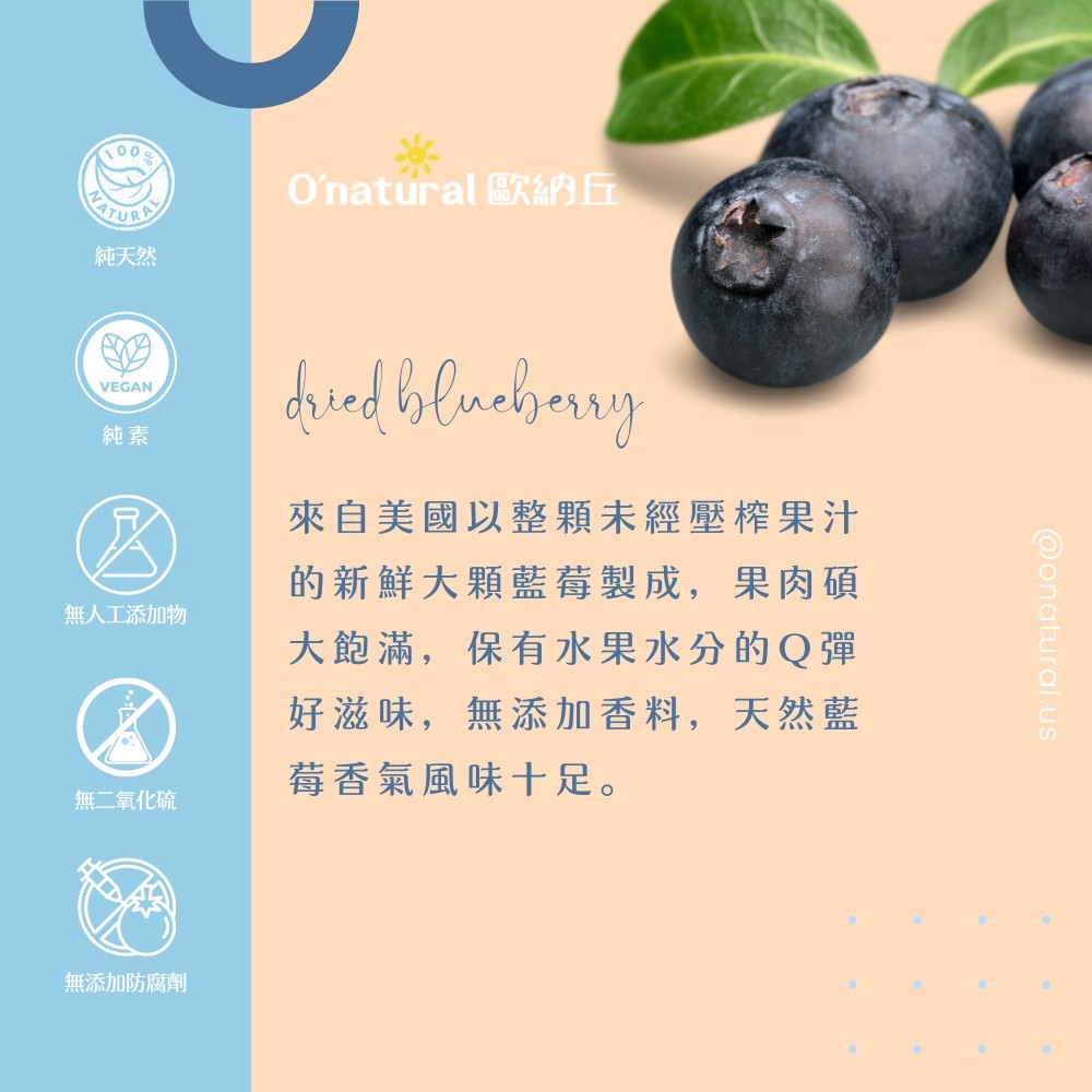 【歐納丘】天然藍莓乾 (60g/袋) 2