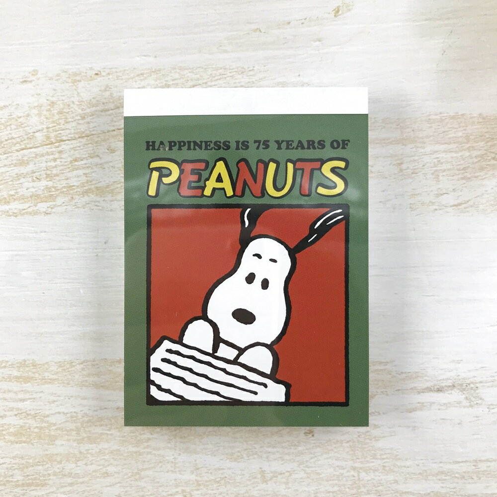 日本製 Peanuts 史努比 snoopy 75th 周年紀念款 迷你便條紙(紅色)-日本直送，現貨在台｜小鶴日貨