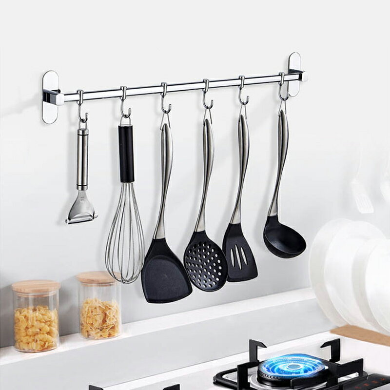 1024G 免釘304不鏽鋼掛勾架 長60cm 附免釘膠(6g)+輔助貼 運費另問 免鑽