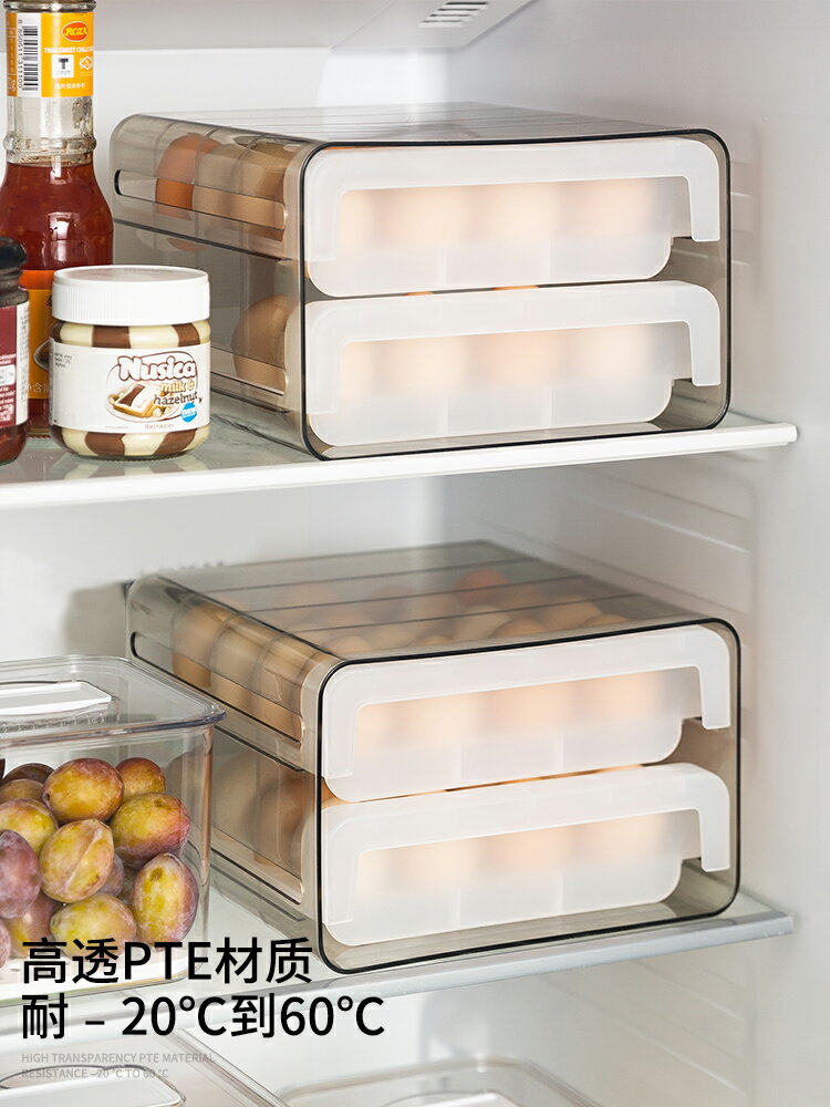 摩登主婦冰箱雞蛋收納盒抽屜式家用廚房放雞蛋盒子架托食品保鮮盒