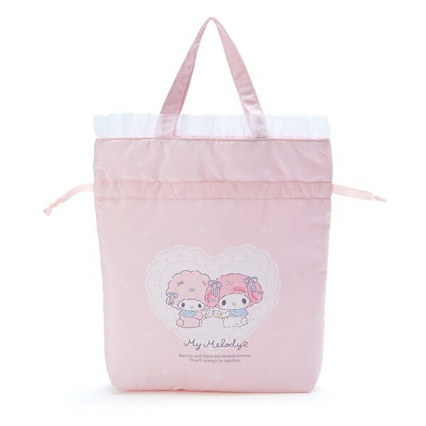 【震撼精品百貨】My Melody 美樂蒂~日本三麗鷗SANRIO 美樂蒂尼龍束口手提袋(初戀粉色系)*23541