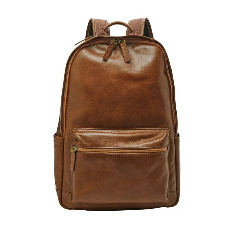 送禮首選★FOSSIL Buckner 簡約真皮後背包(可入13吋筆電)-棕色 MBG9465222【美國時尚品牌】 附防塵袋+提袋【全館滿額折價★FOSSIL全系列包夾送美妝蛋】