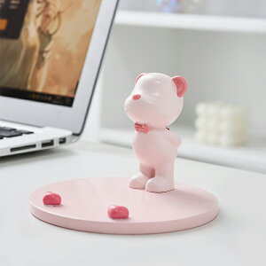 網紅可愛暴力熊手機支架辦公室桌面裝飾品小擺件創意女孩生日禮物