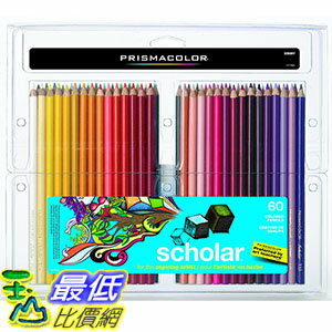 [106美國直購] Prismacolor 92808HT 60色 彩色鉛筆 Scholar Colored Pencils, 60-Count