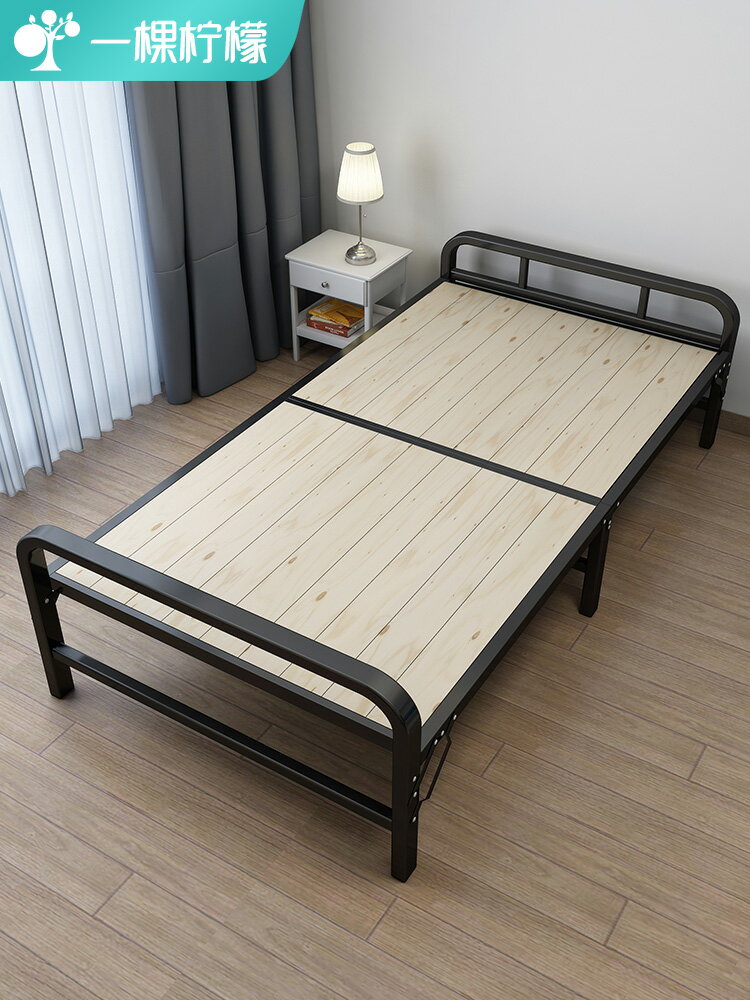 折疊床單人床實木簡易床家用午休成人午睡加固鐵架雙人1.2米小床