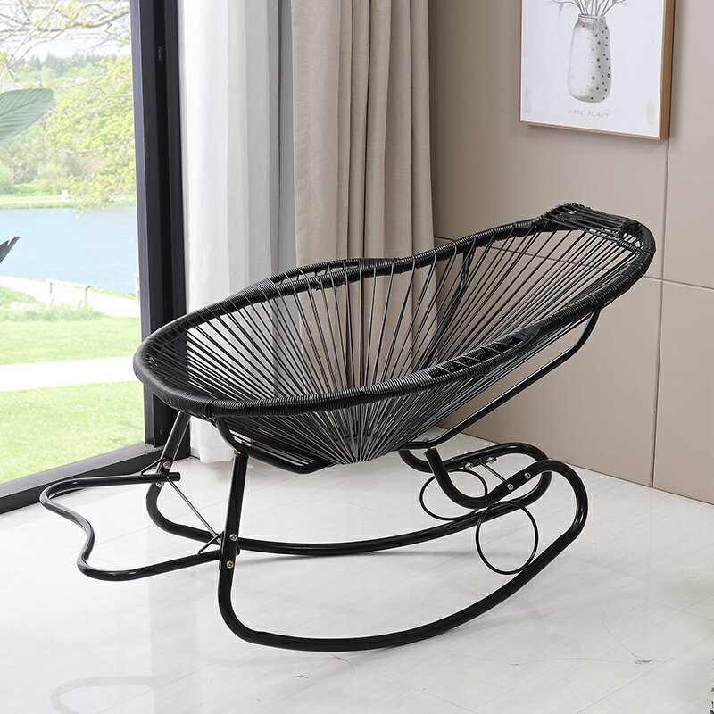 躺椅 搖搖椅 午睡椅 網紅躺椅陽台家用休閒搖椅北歐藤編搖搖椅懶人成人客廳室內逍遙椅【MJ21697】