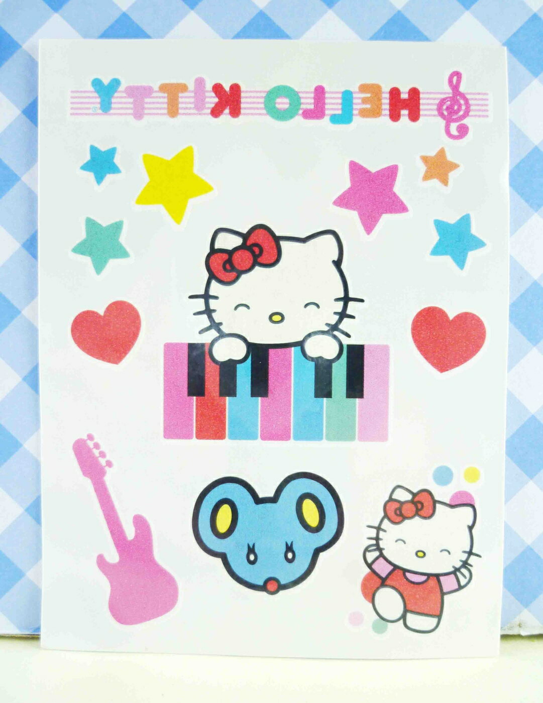 【震撼精品百貨】Hello Kitty 凱蒂貓 KITTY貼紙-紋身貼紙-鋼琴鍵 震撼日式精品百貨