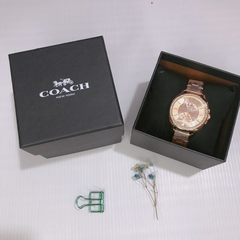 美國代購 台灣現貨 Coach 玫瑰金 腕錶 女用手錶【APP下單跨店最高20%點數】