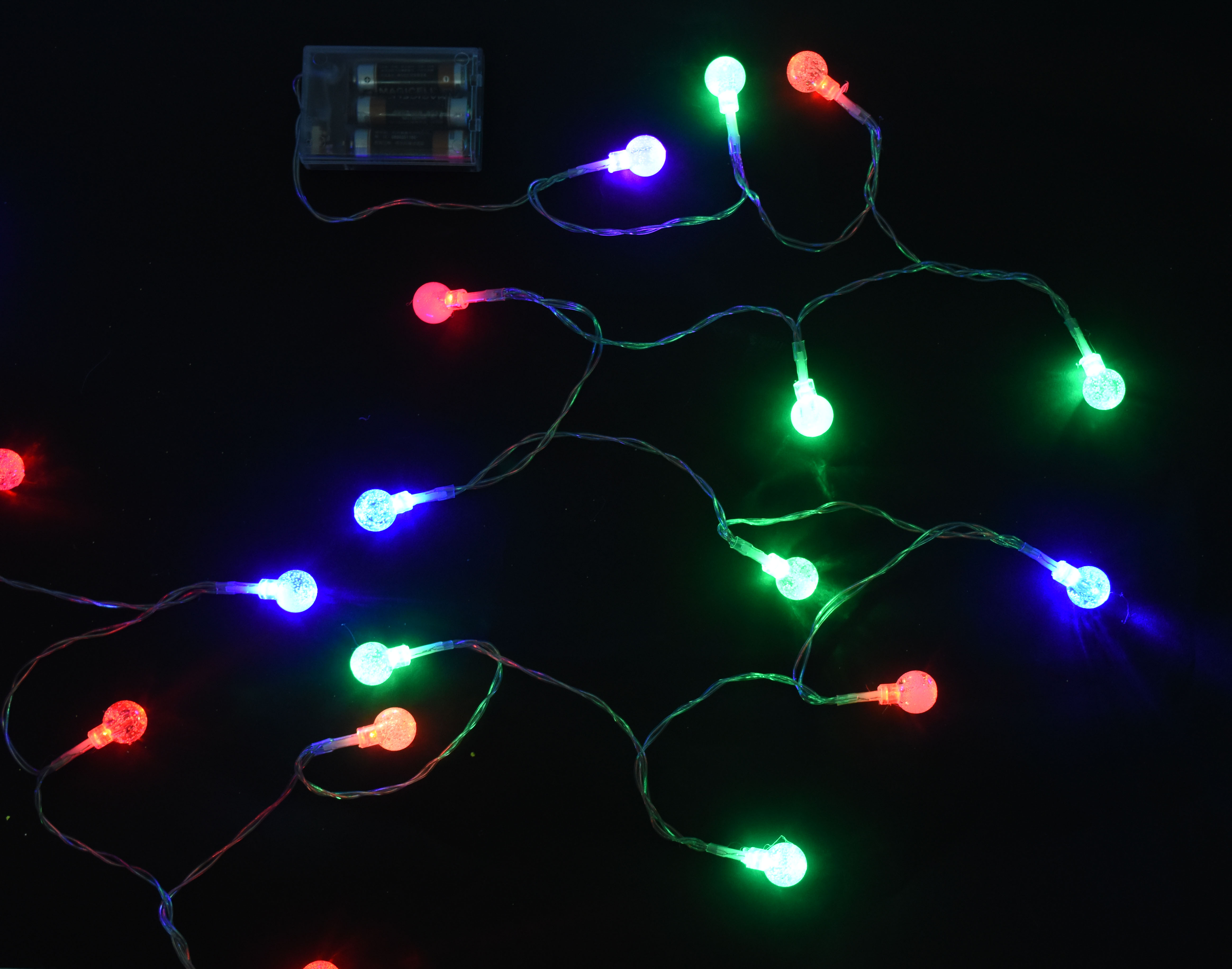 20燈LED水晶球電池燈(彩光)，聖誕樹/LED/聖誕燈飾/造型燈/聖誕佈置/裝飾燈/聖誕樹，X射線【X411564】