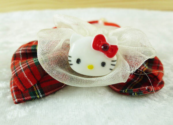 【震撼精品百貨】Hello Kitty 凱蒂貓 髮束 紅格【共1款】 震撼日式精品百貨