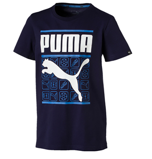 PUMA STYLE GRAPHIC TEE 童裝 大童 休閒 慢跑 舒適 黑【運動世界】85014056