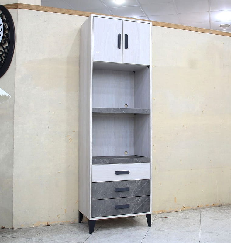 【歐風別館】萊卡工業風白梣色仿石紋二尺電器櫃【基隆至台中免運費】