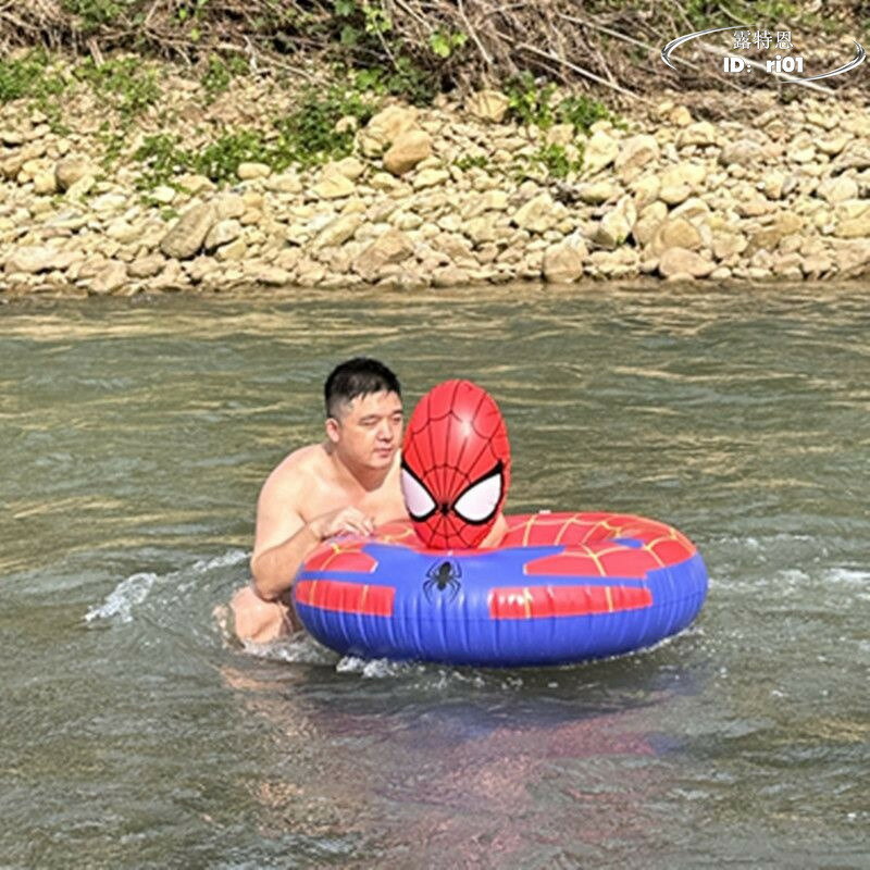 【限時免運】ins遊泳圈女 蜘蛛俠水上充氣浮排 浮床 超大成人救生圈 大人水泡玩具 玩水裝備