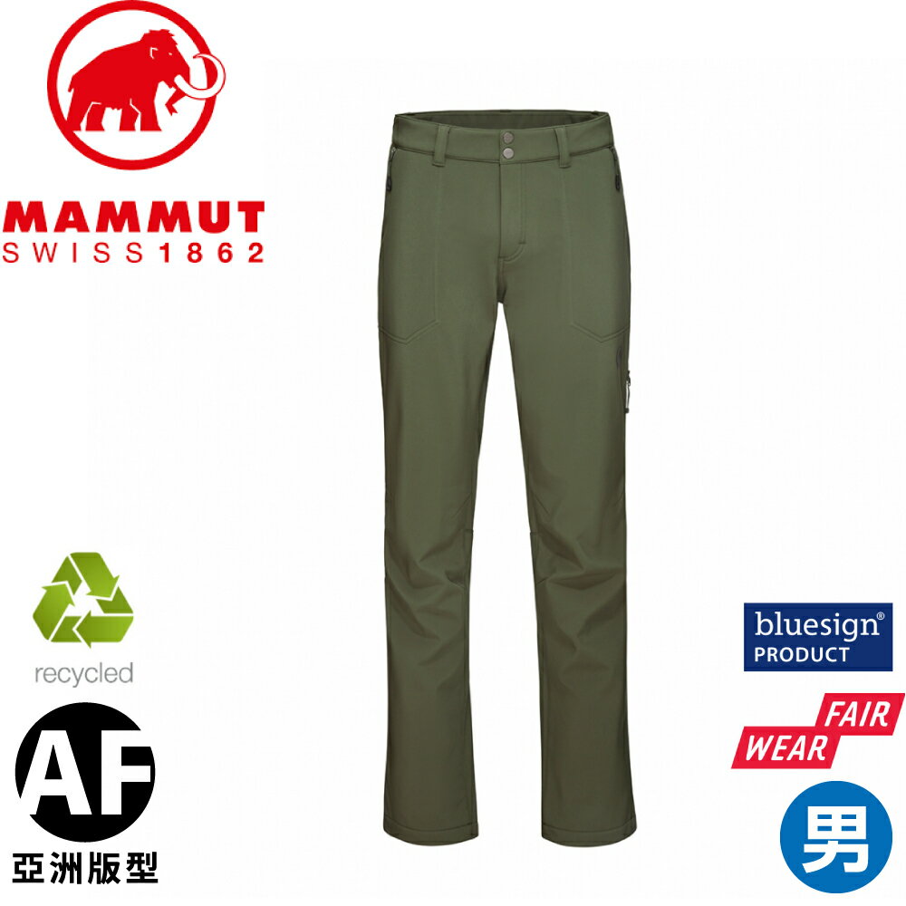 【MAMMUT 長毛象 Runbold Winter SO Pants AF 男《深沼澤綠》】1021-01400/登山/休閒褲