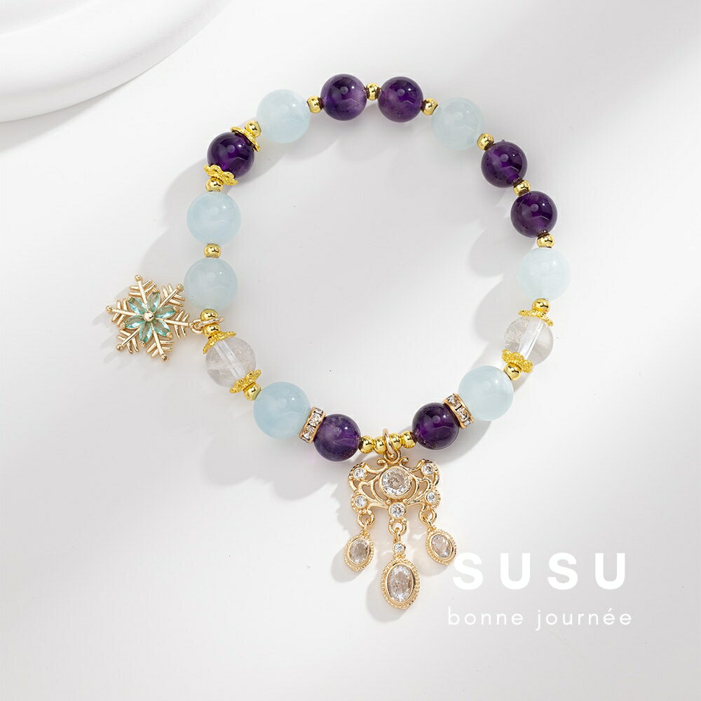 SU SU︱星河水晶手鍊❤️紫水晶 白水晶 海藍寶 事業運 招財 轉運 能量 防小人 送禮 推薦 2