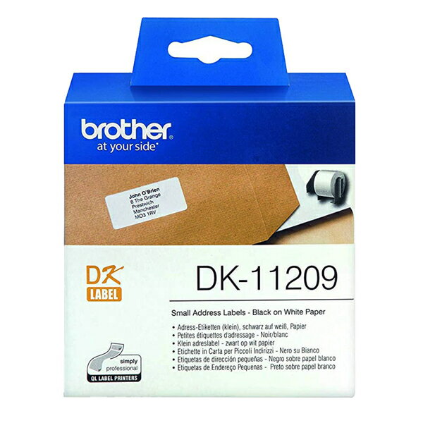 BROTHER 29x62mm DK-11209 耐用型紙質 白底黑字 原廠 定型標籤 標籤帶【APP下單4%點數回饋】