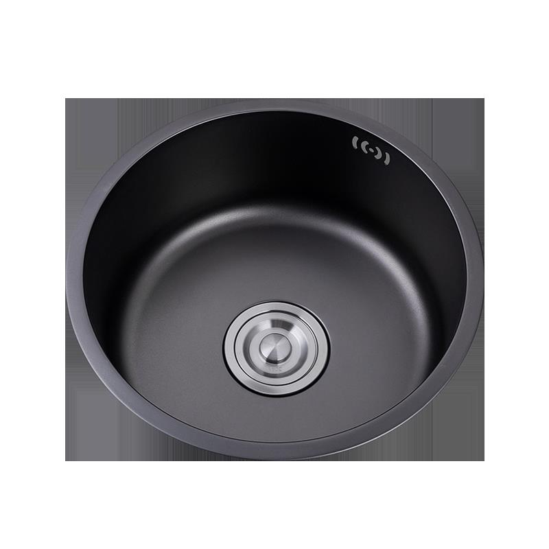 圓形304不銹鋼吧臺圓形小水槽單槽陽臺水池 廚房迷你小洗菜洗碗盆 4