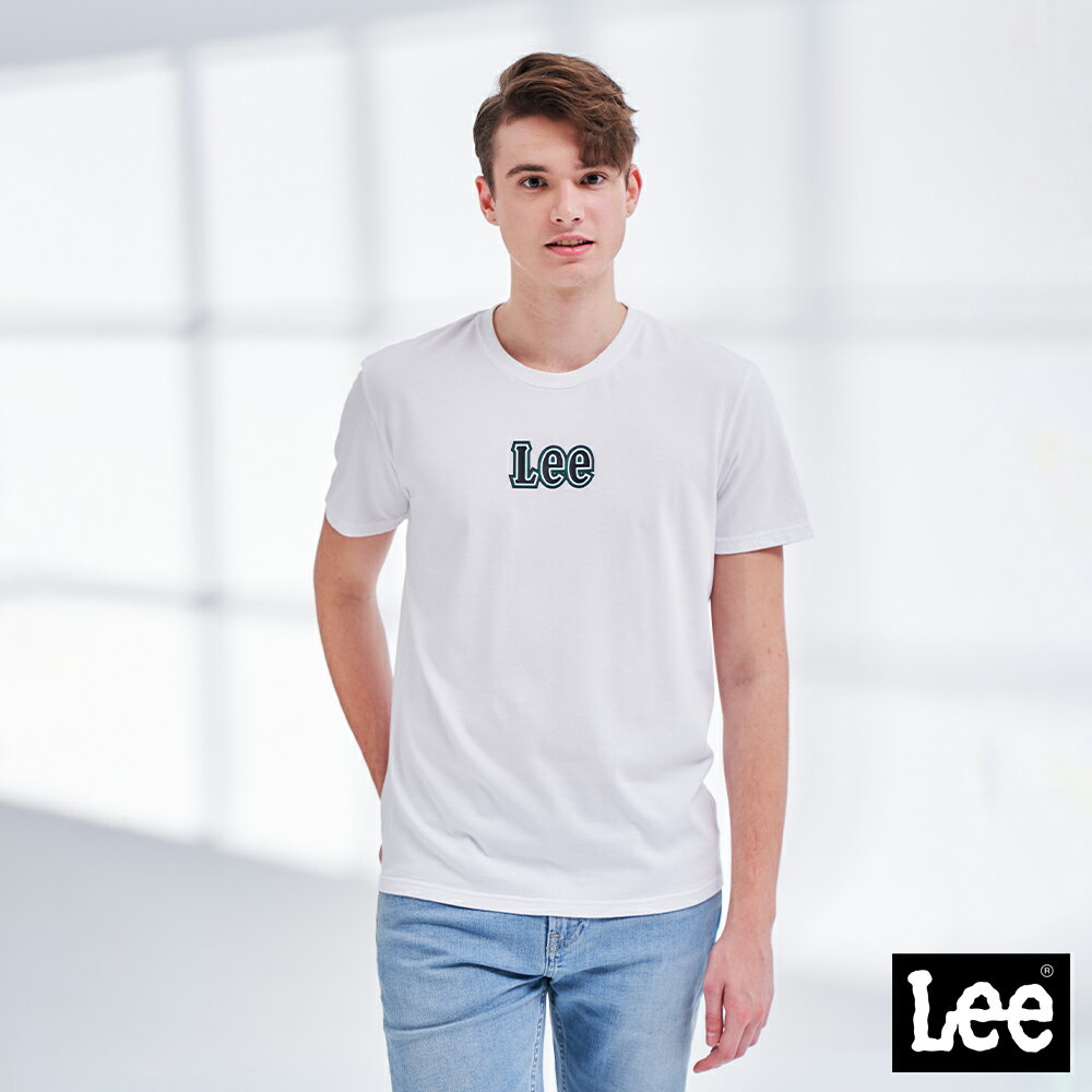 Lee 立體小Logo短袖圓領T恤 男款 白 Modern