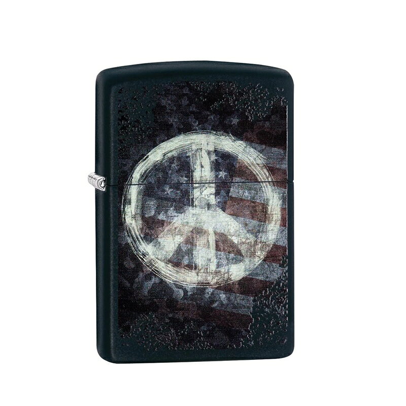 ├登山樂┤美國 Zippo Peace on Flag 防風打火機 Black Matte/Color Image # 28864