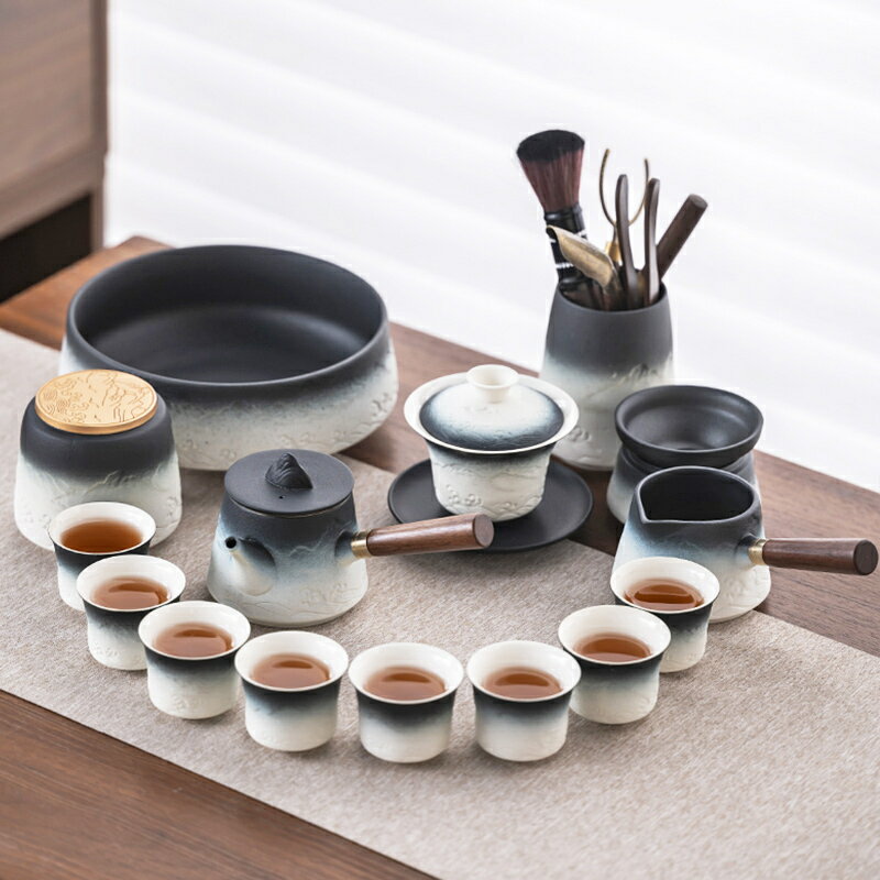 2025新款功夫茶具套裝家用辦公會客蓋碗茶壺側把壺茶杯六君子茶盤 七號小鋪