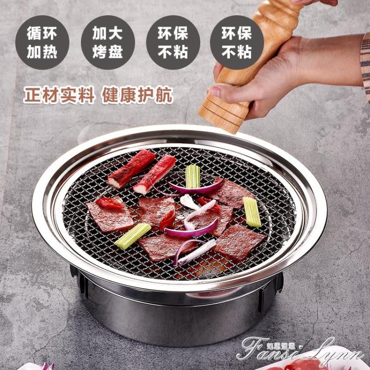 【樂天特惠】韓式燒烤爐家用室內圓形木炭烤肉爐炭火鍋烤肉盤碳烤爐戶外燒烤架
