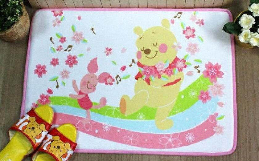 大賀屋 正版 維尼 地墊 墊子 地毯 腳踏墊 屁墊 防滑墊 坐墊 浴室墊 disney 迪士尼 T00120473