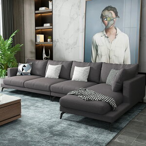 意式極簡布藝沙發小戶型現代簡約客廳北歐輕奢貴妃科技布沙發組合