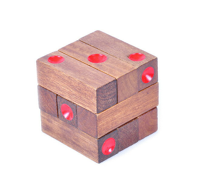 成人古典木制益智玩具孔明魯班鎖疊疊看骰子立方體鍛煉空間思維