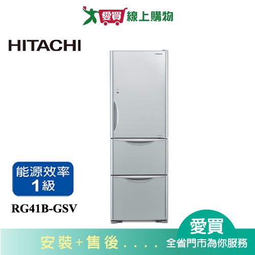 HITACHI日立394L三門琉璃變頻冰箱RG41B-GSV含配送+安裝(預購)【愛買】