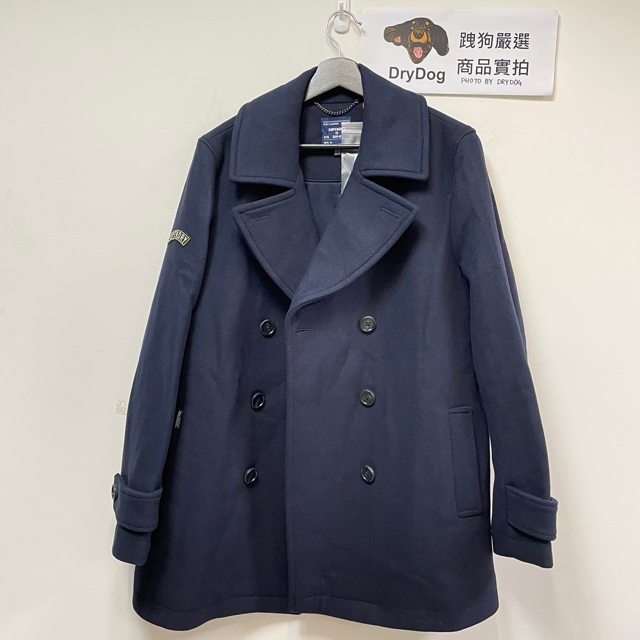 Superdry極度乾燥，Superdry極度乾燥-女外套/風衣推薦到跩狗嚴選 極度乾燥 Superdry Pea 經典風格 65%羊毛 軍裝 海軍 雙排扣 長版 大衣 羊毛 外套 風衣 深藍