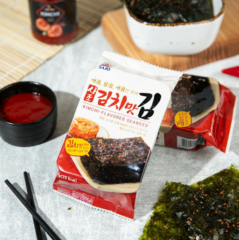 《 Chara 微百貨 》 韓國 SAJO 泡菜海苔 量販包 4g X 16包入 團購 批發
