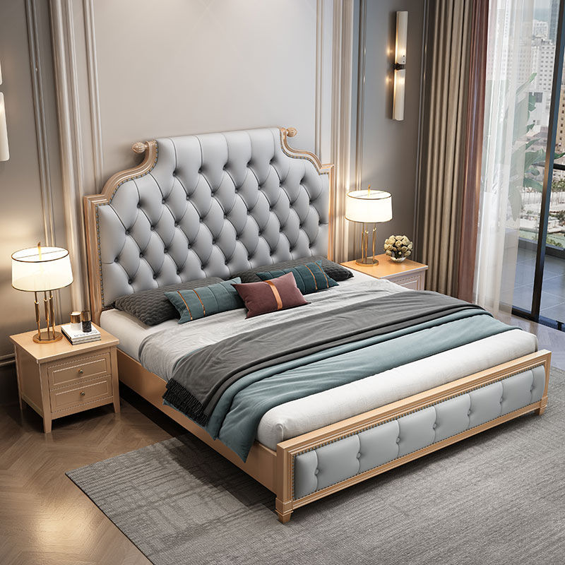 美式實木床輕奢現代簡約1.5米婚床公主床1.8米主臥床小戶型雙人床