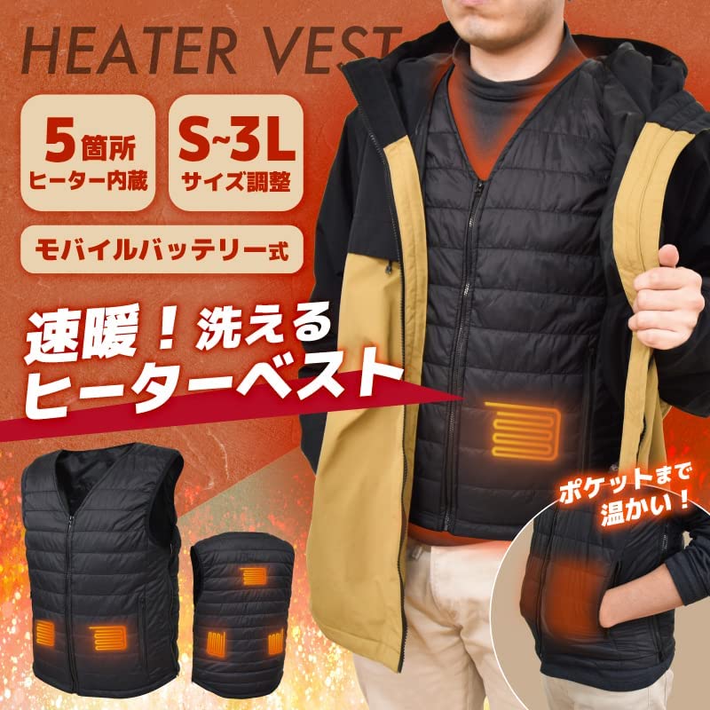 日本公司貨 THANKO HEATBTS 電熱背心 電熱衣 防寒 加熱背心 3段溫度 可調大小 S~3L 可水洗 禮物 日本必買