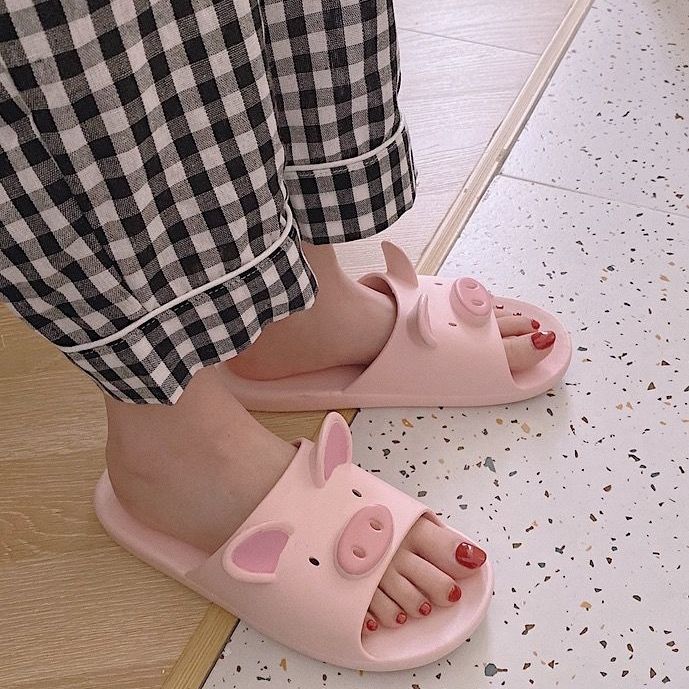 浴室ins可愛粉色小豬拖鞋居家少女夏室內外穿防滑橡膠洗澡涼拖鞋