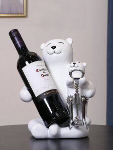 北極熊紅酒架擺件現代家用創意斜放酒瓶架酒托收納客廳酒柜裝飾品