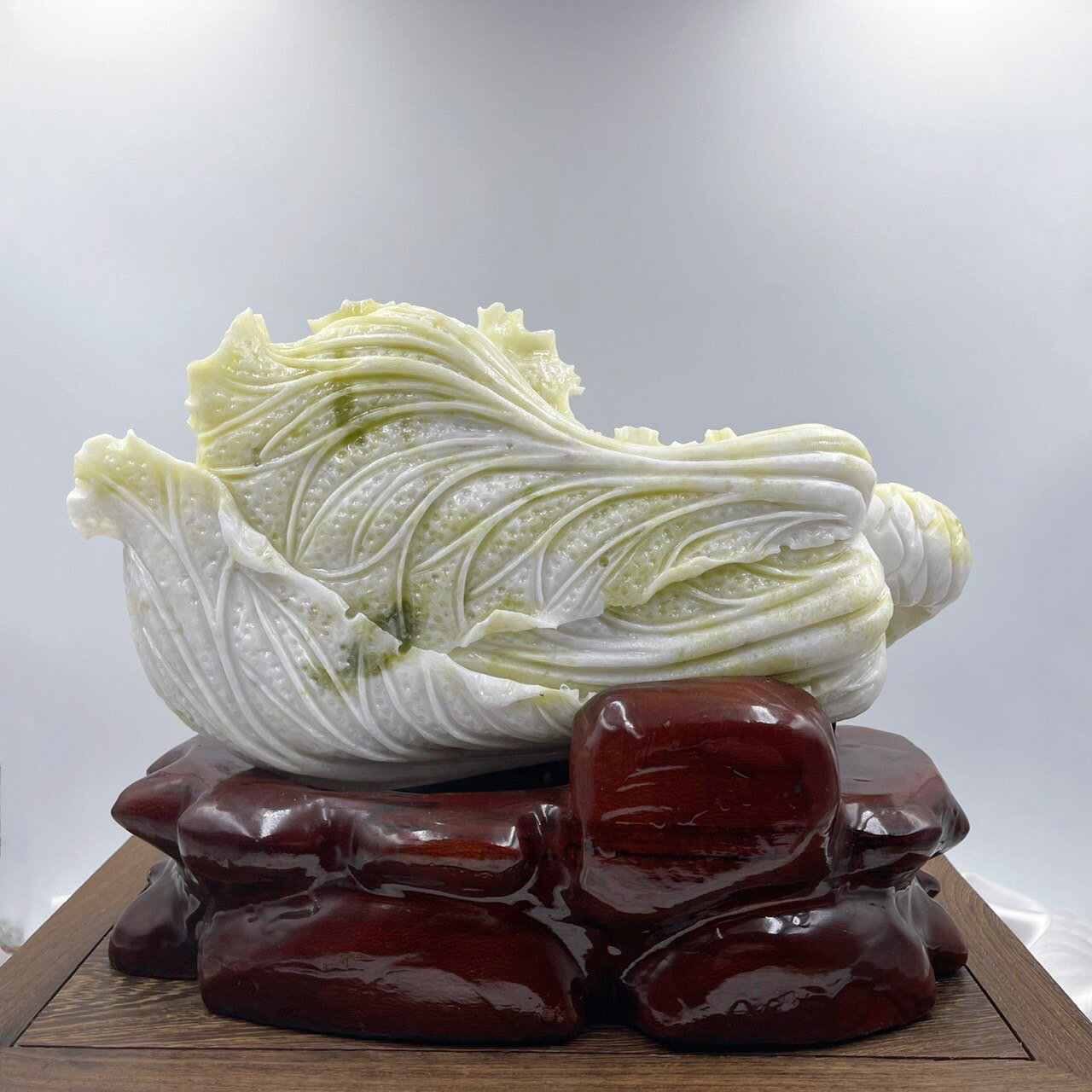 Sweet Heart 田芯精選 💯左右逢源 百財 天然藍田玉 白菜 開運招財進寶擺件 高質感送禮自用收藏必備!  附 專屬錦盒 3