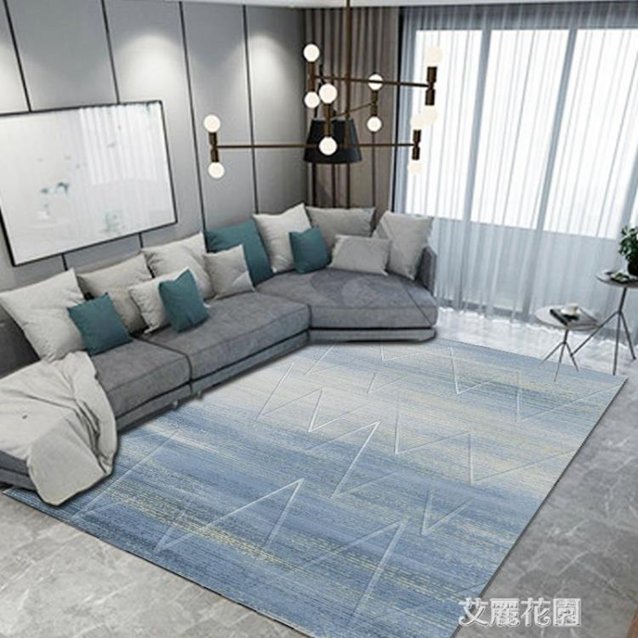 現代簡約歐式客廳地毯臥室防滑滿鋪地墊風床邊家用茶幾毯QM 交換禮物全館免運