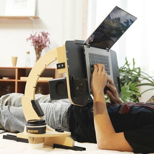 筆電電腦桌床上木制可折疊調節角度多功能懶人書桌便攜式支架子 交換禮物全館免運