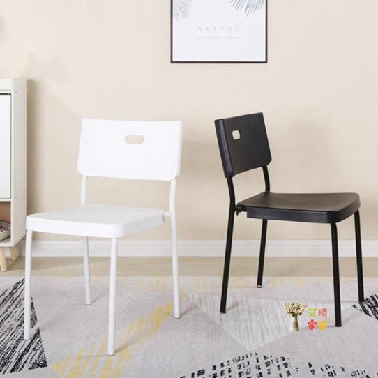 餐椅 北歐椅子經濟型餐椅家用寢室凳子靠背現代簡約書桌電腦學生塑料椅T 6色 交換禮物全館免運
