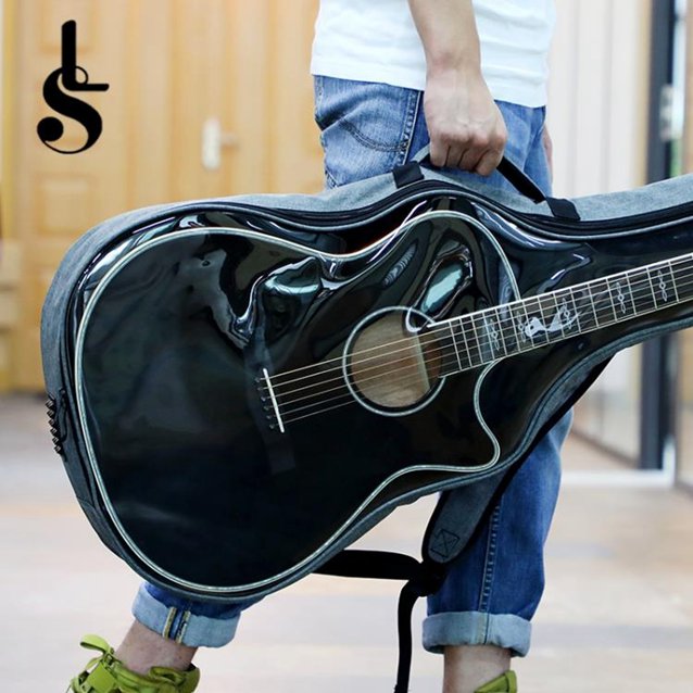 LS萊森菲利38--41寸半透明加厚吉他背包民謠古典吉他男女通用 交換禮物全館免運