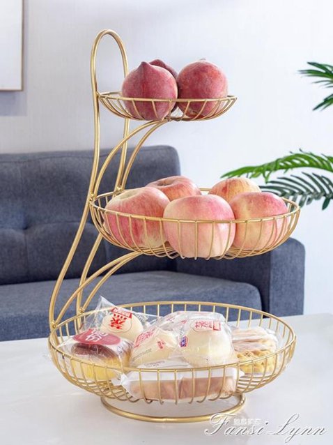歐式水果盤客廳家用三層果盤現代創意高端多層果盤小精致雙層果籃 交換禮物全館免運