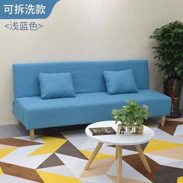 沙發小戶型客廳現代簡約單人雙人經濟型可摺疊簡易布藝兩用沙發床 交換禮物全館免運